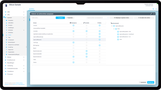 Rollen en rechten beheren in applicatie