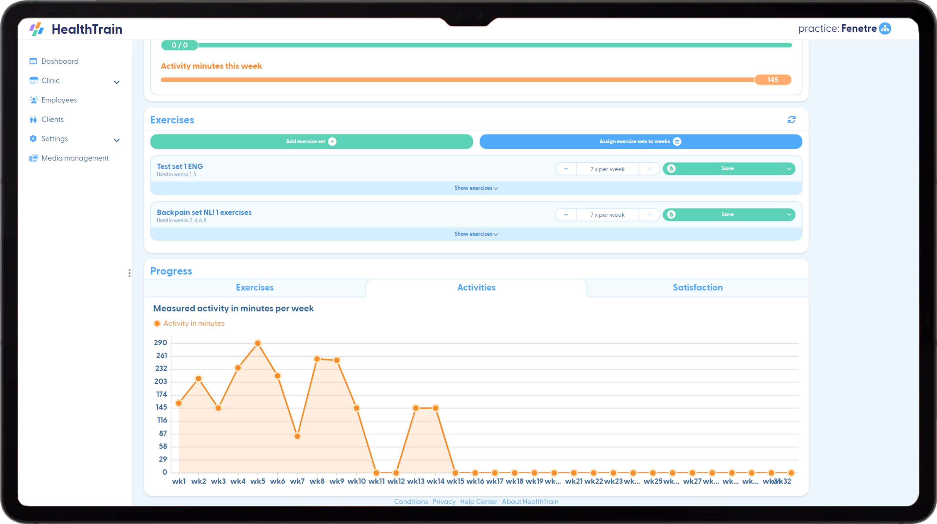 Zorgapplicatie fysio programma voor clienten